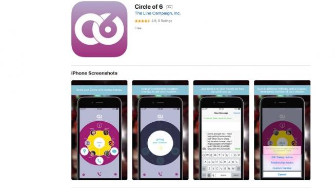 Aplikasi keamanan, Circle of 6. [Apple]