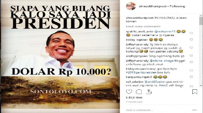 Pasang Meme Jokowi Ini Ahmad Dhani PKI Milenial Silakan Komen