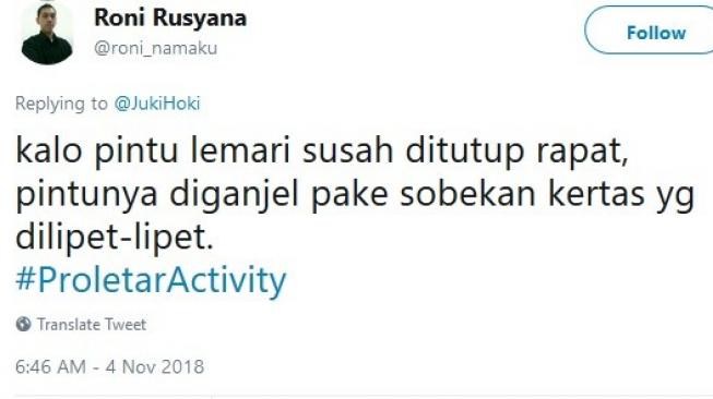 Cuitan warganet soal #ProletarActivity. [Twitter]