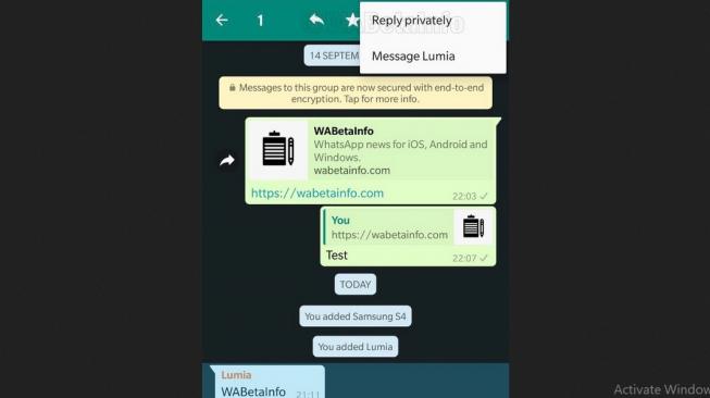 Pembaruan WhatsApp. [WABetaInfo]