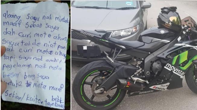 Pencuri Tinggalkan Surat: Maaf Bang, Saya Ingin Naik Motor Balap