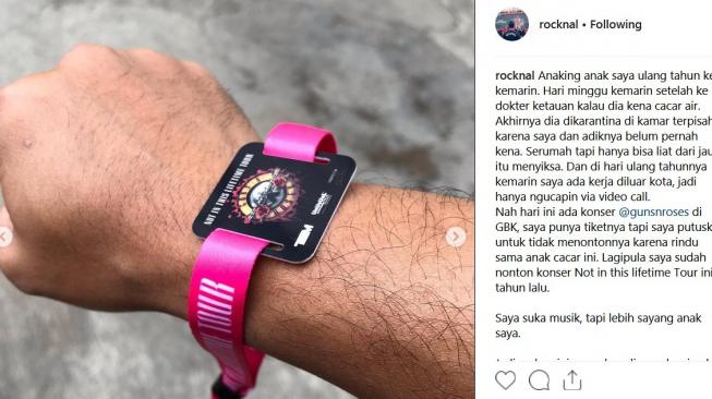 Ronal Surapradja sudah membeli tiket konser GNR. (Instagram)