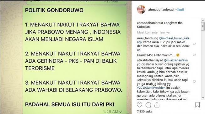 isi postingan terbaru ahmad dhani [ig @ahmaddhaniprast]