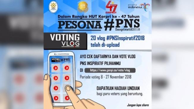 Kemenpar Ajak Anda Ikut Vote Vlog PNS Inspiratif 2018