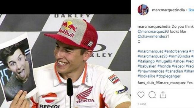 Marc Marquez dan Shawn Mendes. [Instagram@marcmarquezindia]