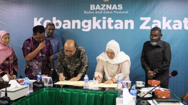 Yayasan Wakaf Sahid Husnul Khotimah menjalin kerja sama dengan Badan Amil Zakat Nasional (BAZNAS). (Dok: Baznas)