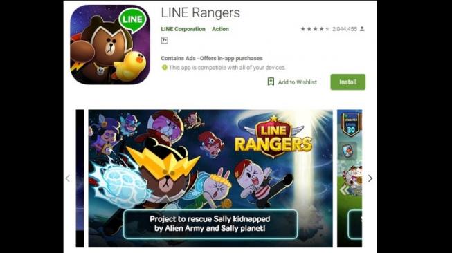 Permainan LINE, LINE Rangers. [Google Play Store]