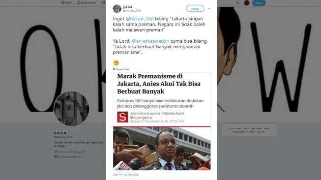 Tangani Premanisme, Warganet Bandingkan Era Anies dan Ahok