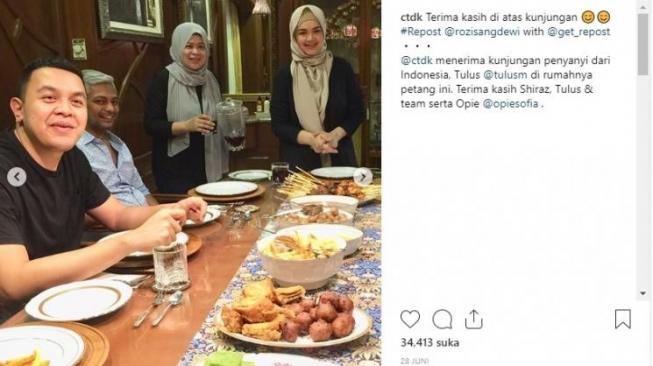 Ruang makan rumah Siti Nurhaliza. (Instagram)