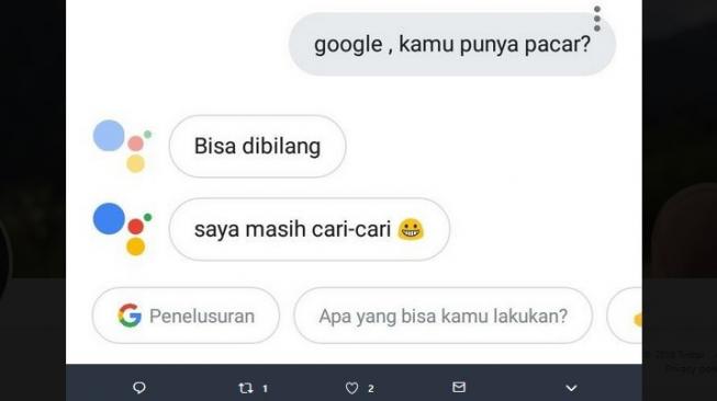 Postingan warganet gunakan Google Assistant. [Twitter]