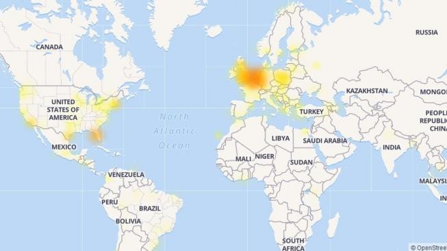 Facebook down. [Downdetector]