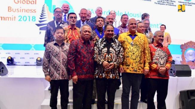 "Pertemuan Bisnis Federasi Real Estat Internasional Tahun 2018 (FIABCI Global Business Summit), di Nusa Dua, Badung, Bali, Kamis (6/12/2018). (Dok: PUPR)