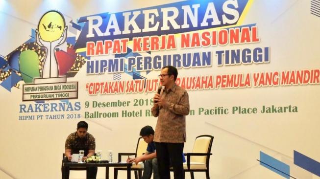 Rapat Kerja Nasional Himpunan Pengusaha Muda (HIPMI) Indonesia Perguruan Tinggi (Hipmi PT), di Jakarta. (Dok: LPDB-KUMKM)