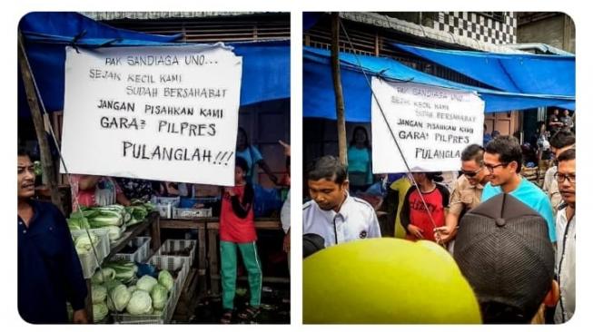 Sandiaga Diusir saat Kampanye di Pasar, Pedagang: Pulanglah!!!