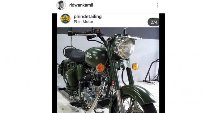 Kinclongnya Royal Enfield milik Ridwan Kamil [Instagram: @ridwankamil].