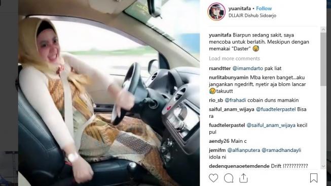 Yuanita FA peslalom Jatim di video viral [Instagram: @yuanitafa].