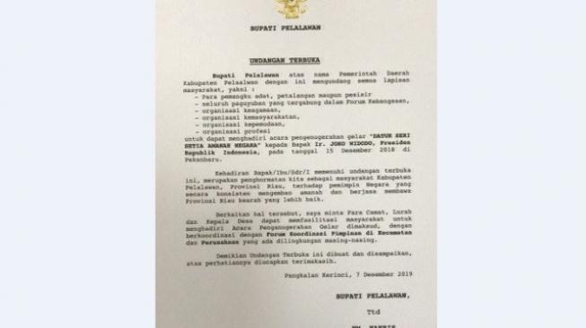 Kubu Prabowo: Bupati Pelalawan Ajak Warga Lihat Jokowi Kampanye Terselubung