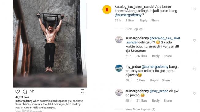 Denny Sumargo bantah isu perselingkuhan. [instagram/Sumargodenny]