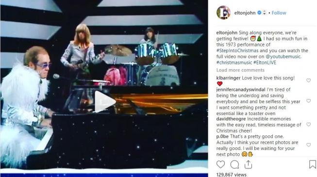 Rekaman langka Elton John akhirnya ditemukan. [instagram/eltonjohn]