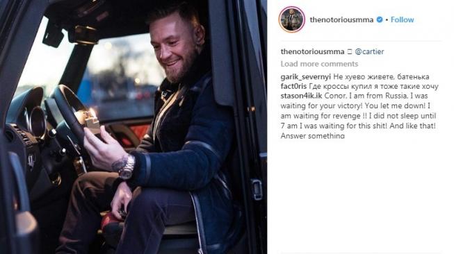 Conor McGregor memamerkan jam tangan mewahnya. [Instagram@thenotoriousmma]