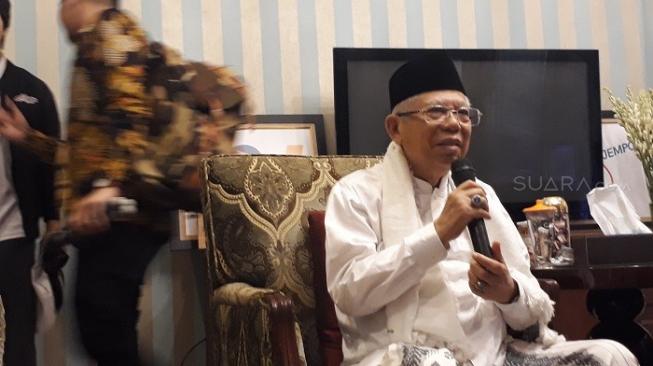 Cawapres nomor urut 01, Ma'ruf Amin di kediaman di Jalan Situbondo, Jakpus. (Suara.com/Ummi H Saleh)