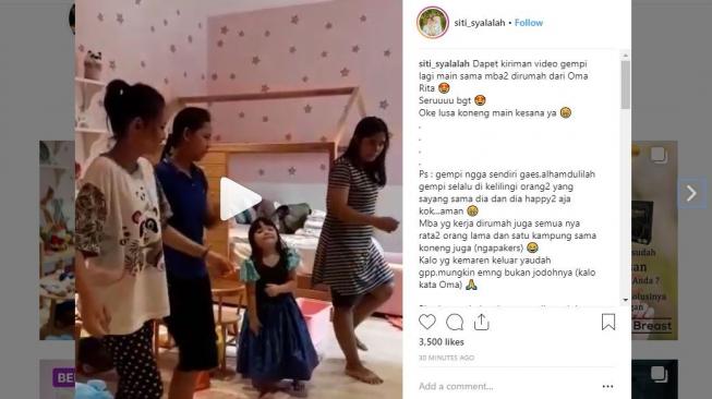 Gempita Nora Marten dipastikan aman di pelukan orang-orang yang mencintainya. [instagram/siti_syalalah]