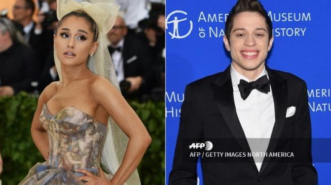 Ariana Grande dan Pete Davidson. (Hector RETAMAL, Jamie McCarthy / AFP / GETTY IMAGES NORTH AMERICA)