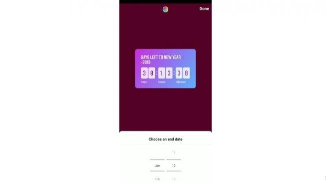 Meriahkan Tahun Baru, Instagram Tambahkan Stiker Countdown