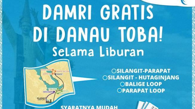 Asyik, Damri Beri Layanan Gratis di Danau Toba Selama Liburan