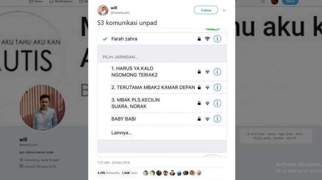 Niat Abis, Cara Menyindir Para Fakir Wifi Ini