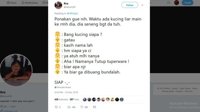 Cuitan warganet soal pertanyaan kocak dari seorang adek. [Twitter]