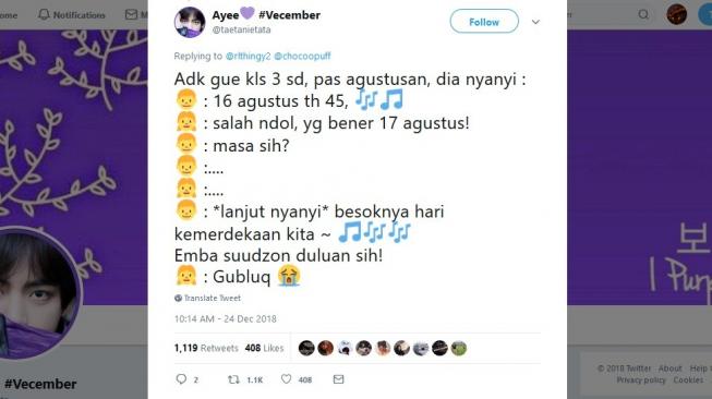 Cuitan warganet soal pertanyaan kocak dari seorang adek. [Twitter]