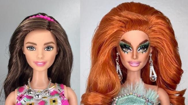 Seniman Ini Ubah Boneka  Cute Pinky Barbie  Jadi Drag Queen