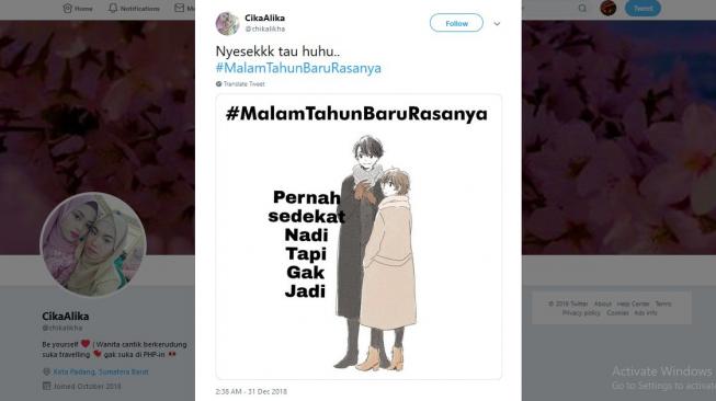 Tagar #MalamTahunBaruRasanya ramaikan Twitter. [Twitter]