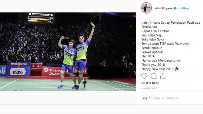 Postingan Liliyana Natsir. [Instagram]