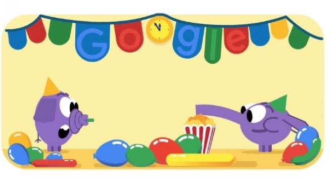 Google Doodle Tahun Baru. [Google]