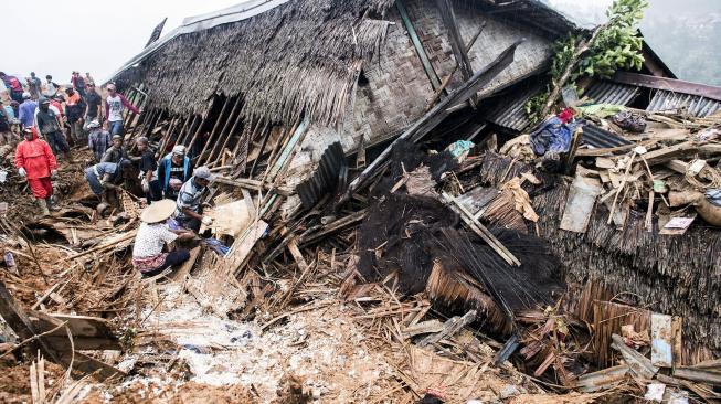 Kondisi Lokasi Longsor di Kampung Adat Sukabumi