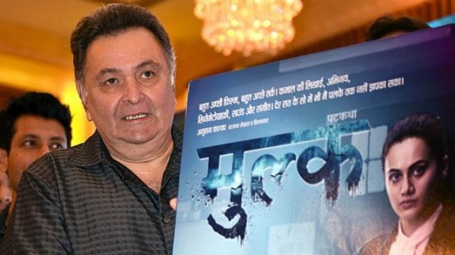 Rishi Kapoor saat acara peluncuran film Mulk di Mumbai, 10 Oktober 2018. (Sujit Jaiswal / AFP )