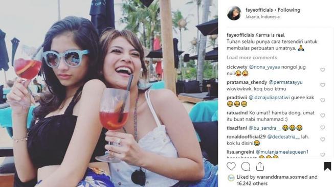 Faye Nicola sindir Vanessa Angel lewat foto ini? [instagram/fayeofficials]