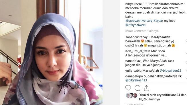 Biby Alraen memutuskan berhijab. (Instagram)