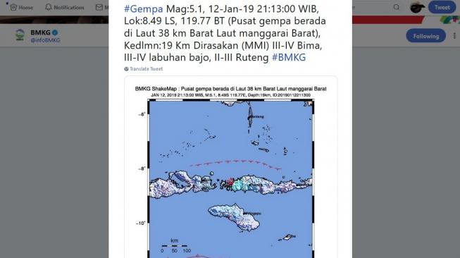 Gempa 5,1 SR Guncang Labuan Bajo