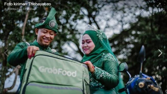 Gereget Banget, Pasangan Ini Bikin Post-Wedding Bertema GrabFood