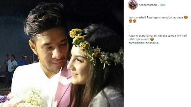 Momen romantis saat Ammar Zoni lamar Irish Bella. [instagram]