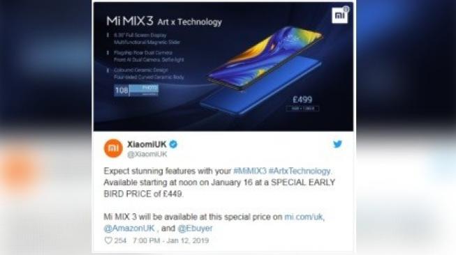 Xiaomi Mi Mix 3 Mulai Berekspansi, Kapan Masuk ke Indonesia ?