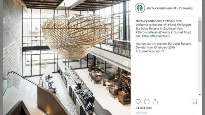 Starbucks Coffee Sanctuary Pertama di Bali, Terbesar se-Asia Tenggara