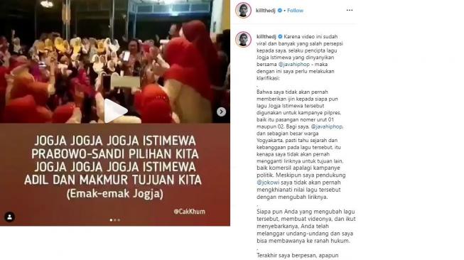 Video Emak-emak Nyanyi Jogja Istimewa Dihapus, Apa Kata Kill The DJ?