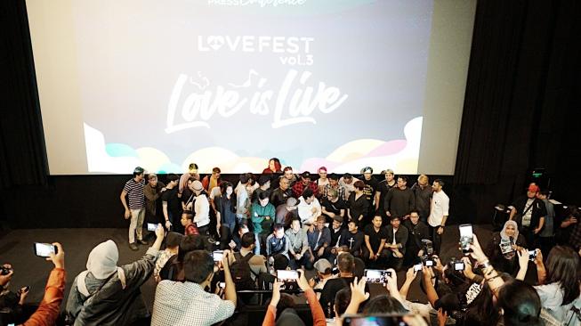 Jumpa pers Love Festival Vol 3 di CGV Grand Indonesia, Thamrin, Jakarta Pusat, Selasa (15/1/2019). [Sumarni/Suara.com]