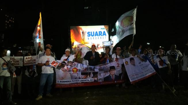 Pendukung Jokowi - Prabowo Padati Lokasi Nobar Debat di Lapangan Bidakara