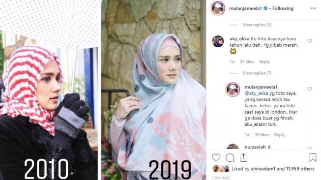 Mulan Jameela ikut 10 Year Challenge. [instagram/mulanjameela1]