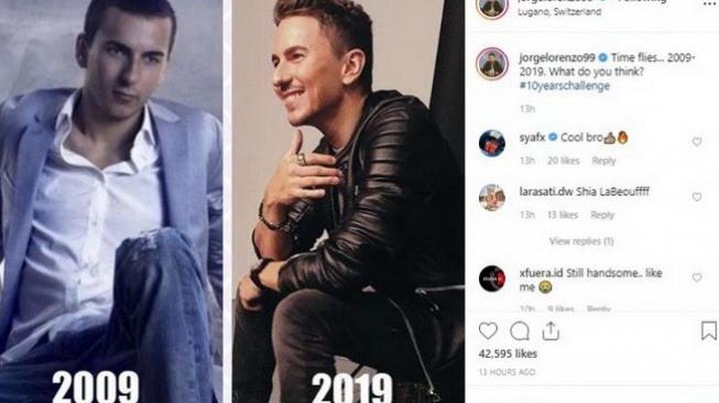 10 Years Challenge ala pebalap MotoGP. [Instagram@jorgelorenzo99]